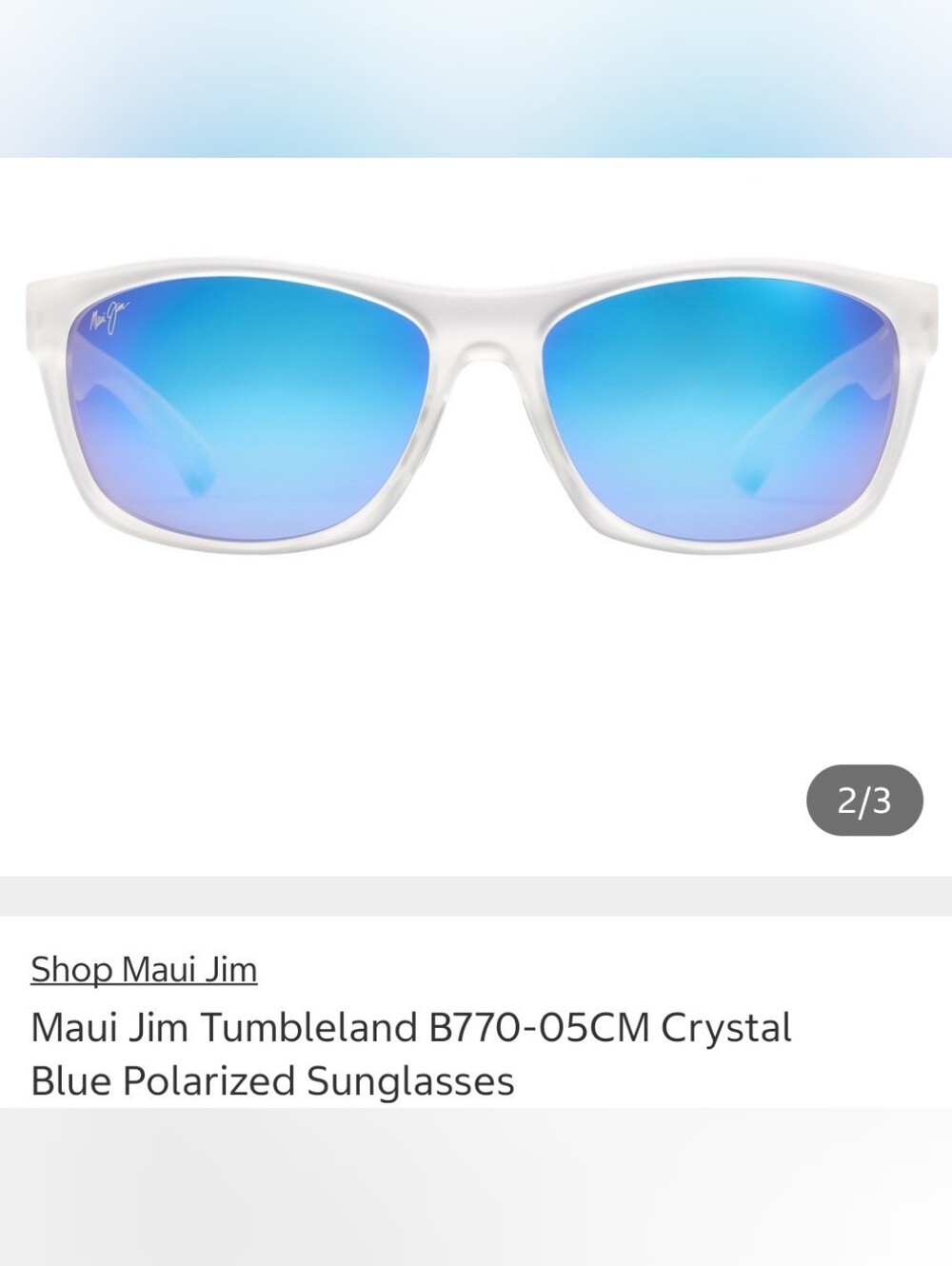 Maui Jim Tumbleland Crystal Blue Polarized Sunglasses